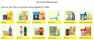 Pantry Deal : Buy any 5 Products Get Rs.200 Cashback