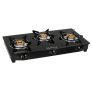 Lifelong Glass Top 3 Burner Gas Stove, Manual Ignition, Black (ISI Certified, Door Step Service)