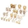 Womens (12 Pair) of Stud Earrings For Women