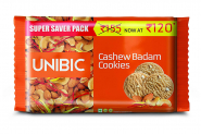 [Buy 5 Get 200 Cashback] Unibic Cashew Badam Cookies, 500 g