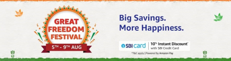 Amazon Great Freedom Festival Sale Offers: 5th to 9th August 2021