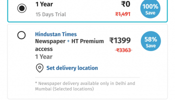 Free 1 Year Hindustan Times Subscription