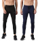 Kraasa Combo Slim Fit Athletic Track Pants | Joggers Gym Pants For Men | Casual Running Workout Pants With Pockets | Pack Of 2 Trackpants Black Navy