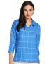 Amazon Brand – Symbol Women’S Checkered Regular Blouse (Symss20Tp005_Blue Checks X-Small)