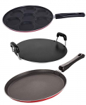 Nirlon Non-Stick Aluminium 3 Piece Gas Compatible Cookware Utencil Combo Set